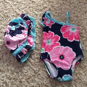 Swimsuit with matching hat